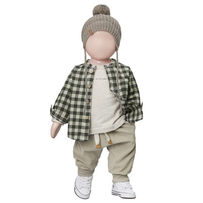 1+ In The Family Baby And Child Henry Shirt Taupe Checks