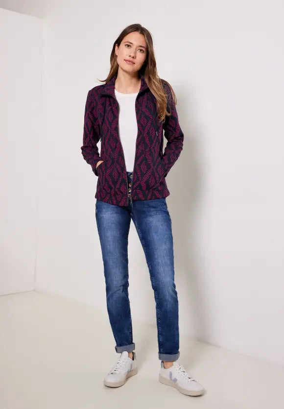 320235- Pink/Navy Printed Zip Up- Street One