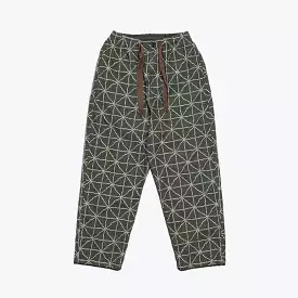 8oz Color Denim FOLK-DOJO Embroidery EASY Pants - Green