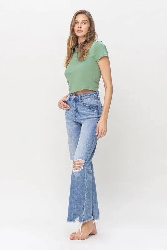 90's Vintage Super High Rise Flare Jeans