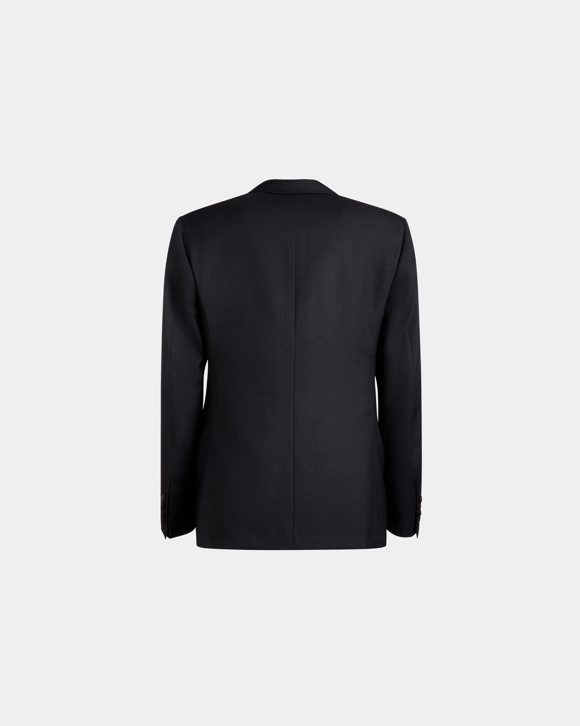 Adrien Brody Travel Collection Single-Breasted Blazer In Navy Blue Wool 