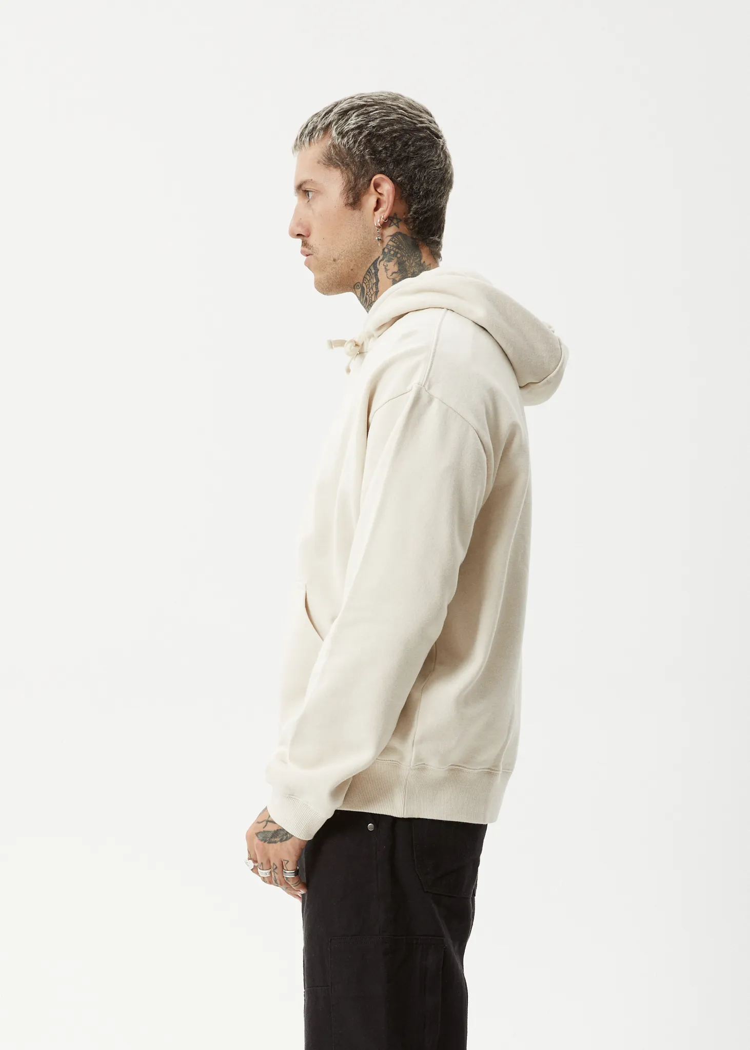 AFENDS Mens Vinyl - Pull On Hood - Moonbeam