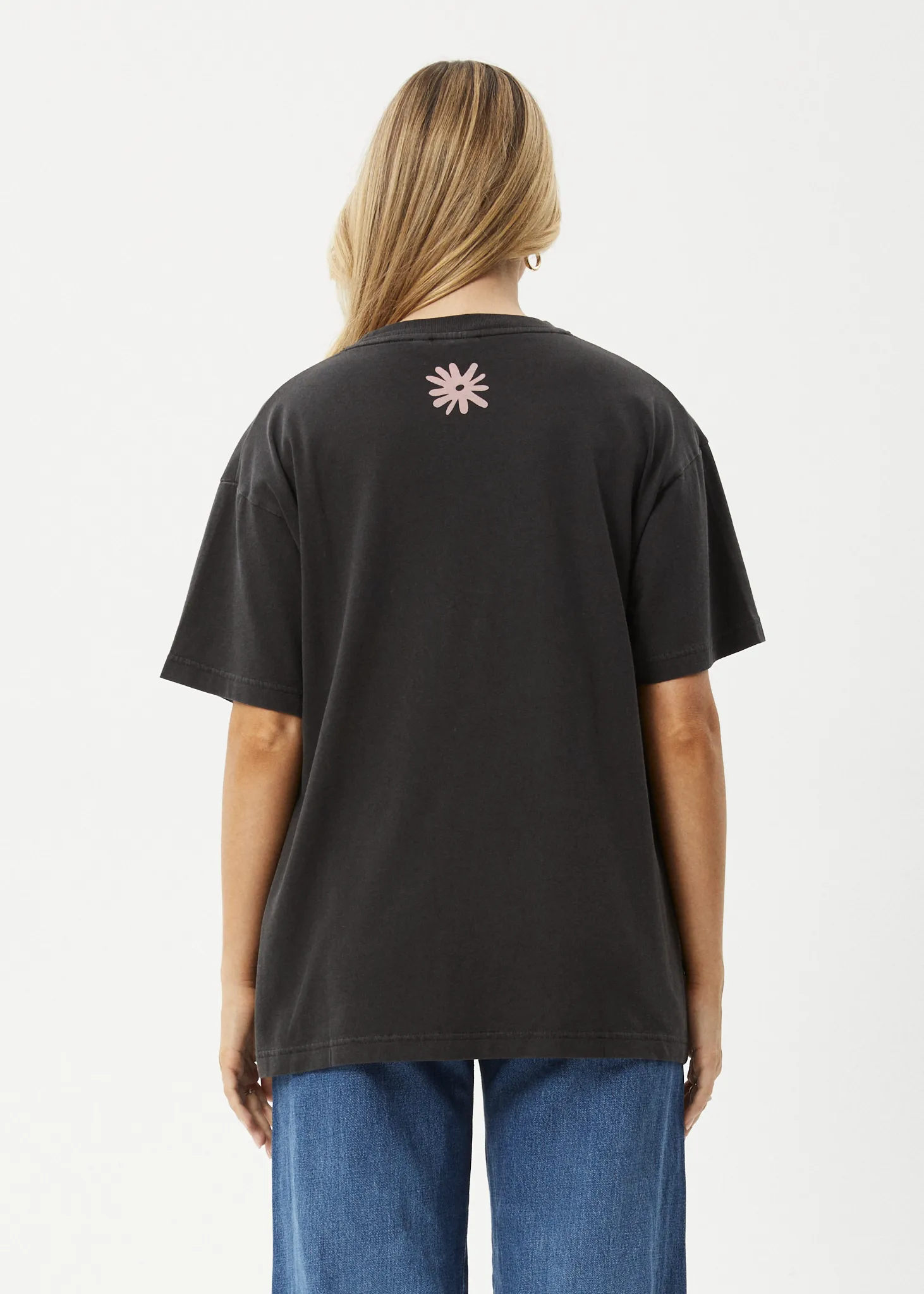 AFENDS Womens Adi - Oversized Tee - Stone Black