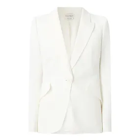 ALEXANDER MCQUEEN Peak Single-Breasted Blazer - Ivory