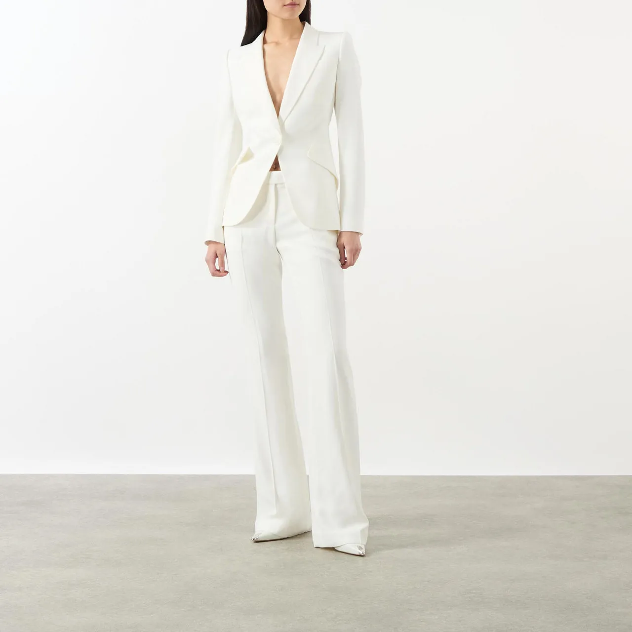 ALEXANDER MCQUEEN Peak Single-Breasted Blazer - Ivory