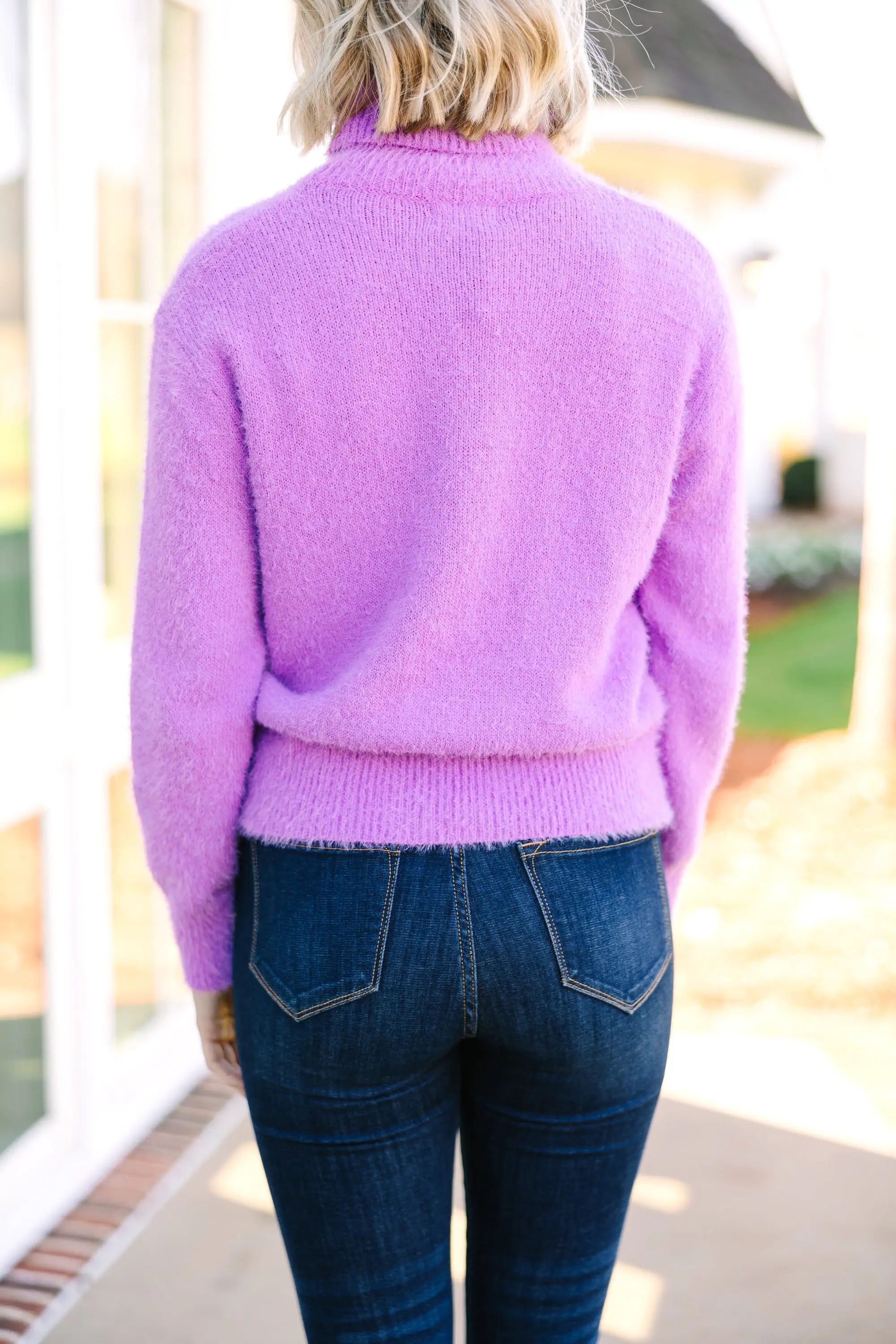 All A Dream Orchid Purple Turtleneck Sweater