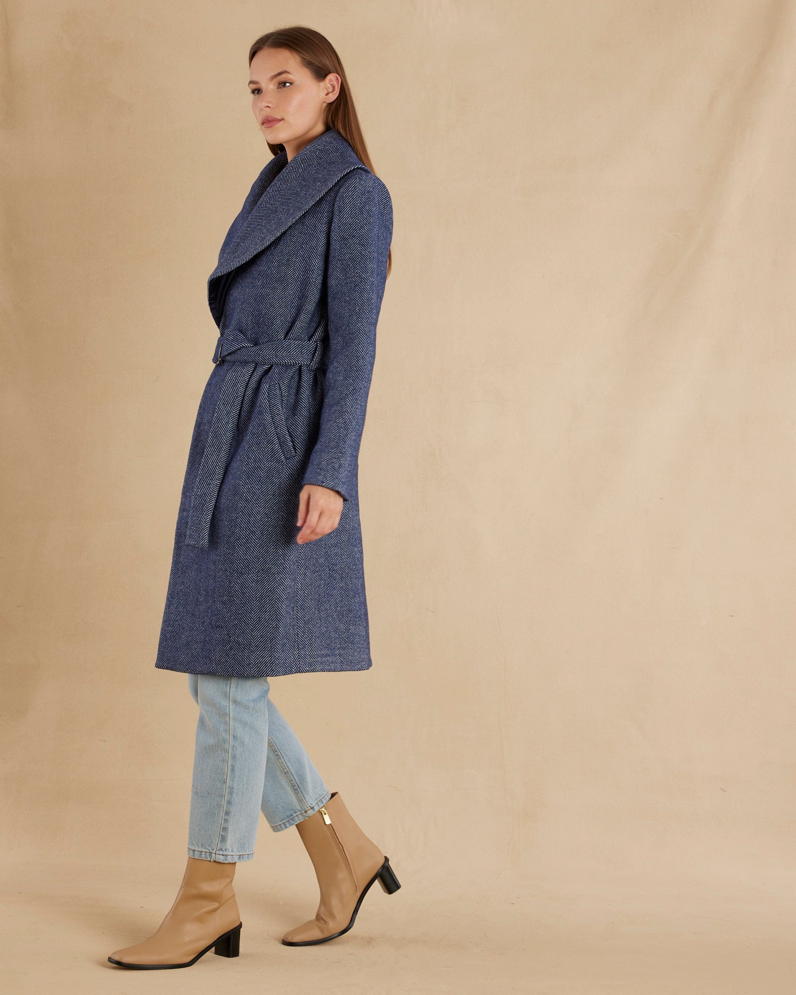 Aspen Wool Coat - Navy