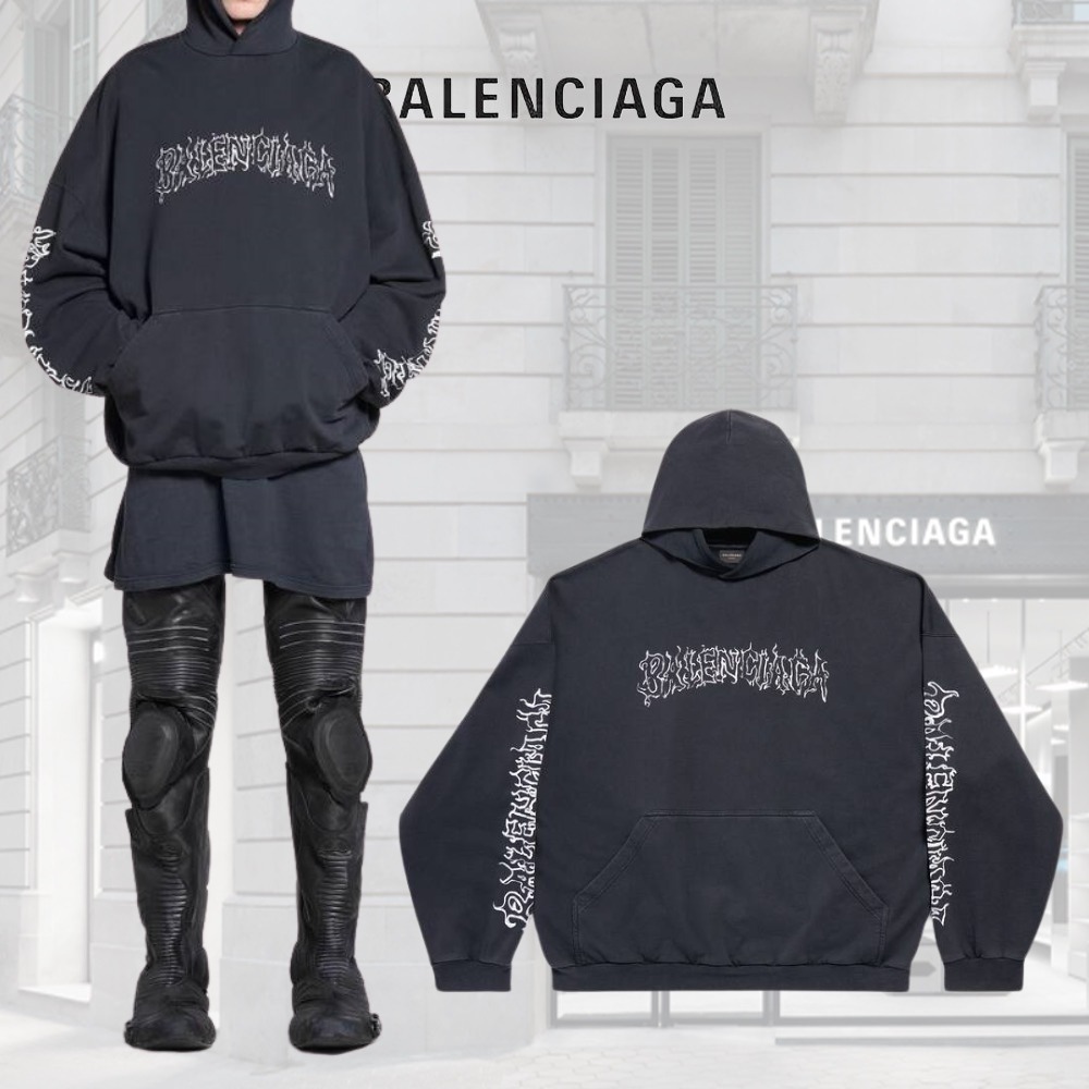 BALENCIAGA  |Diy Metal Outline Hoodie Oversized in Black/white