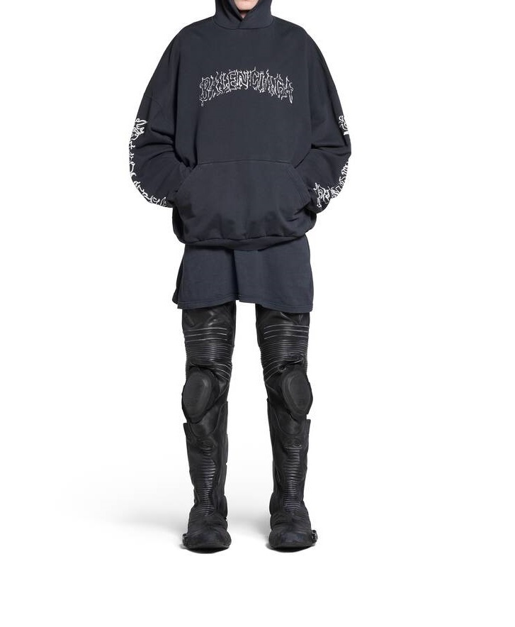 BALENCIAGA  |Diy Metal Outline Hoodie Oversized in Black/white