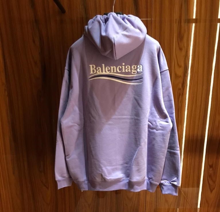 BALENCIAGA  |Men's political campaign medium fit hoodie in purple