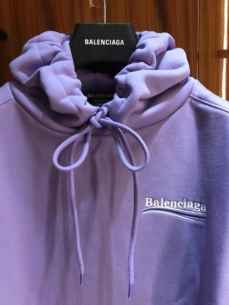 BALENCIAGA  |Men's political campaign medium fit hoodie in purple