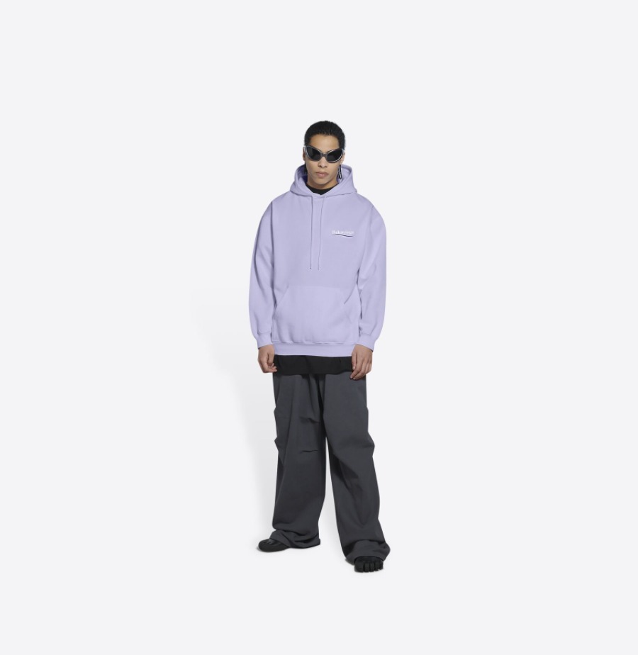 BALENCIAGA  |Men's political campaign medium fit hoodie in purple