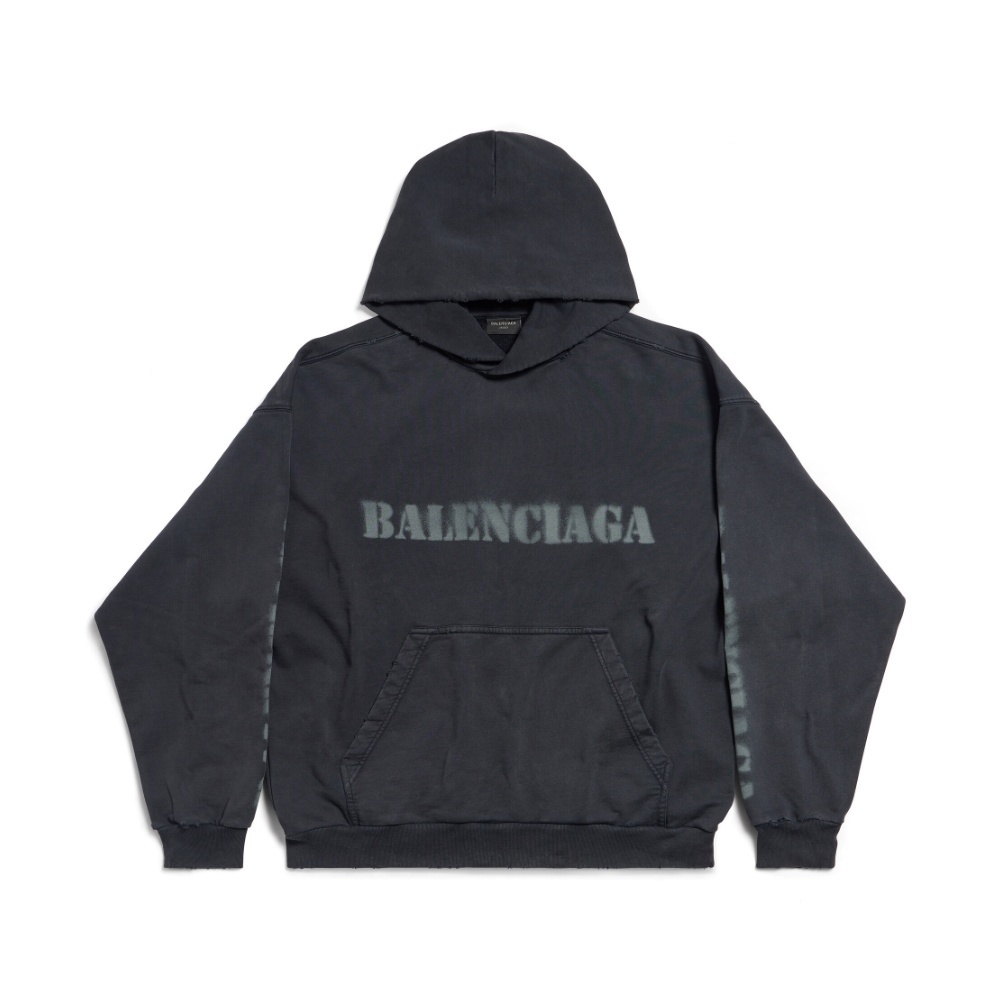 BALENCIAGA  |Stencil Type Hoodie Medium Fit in Black