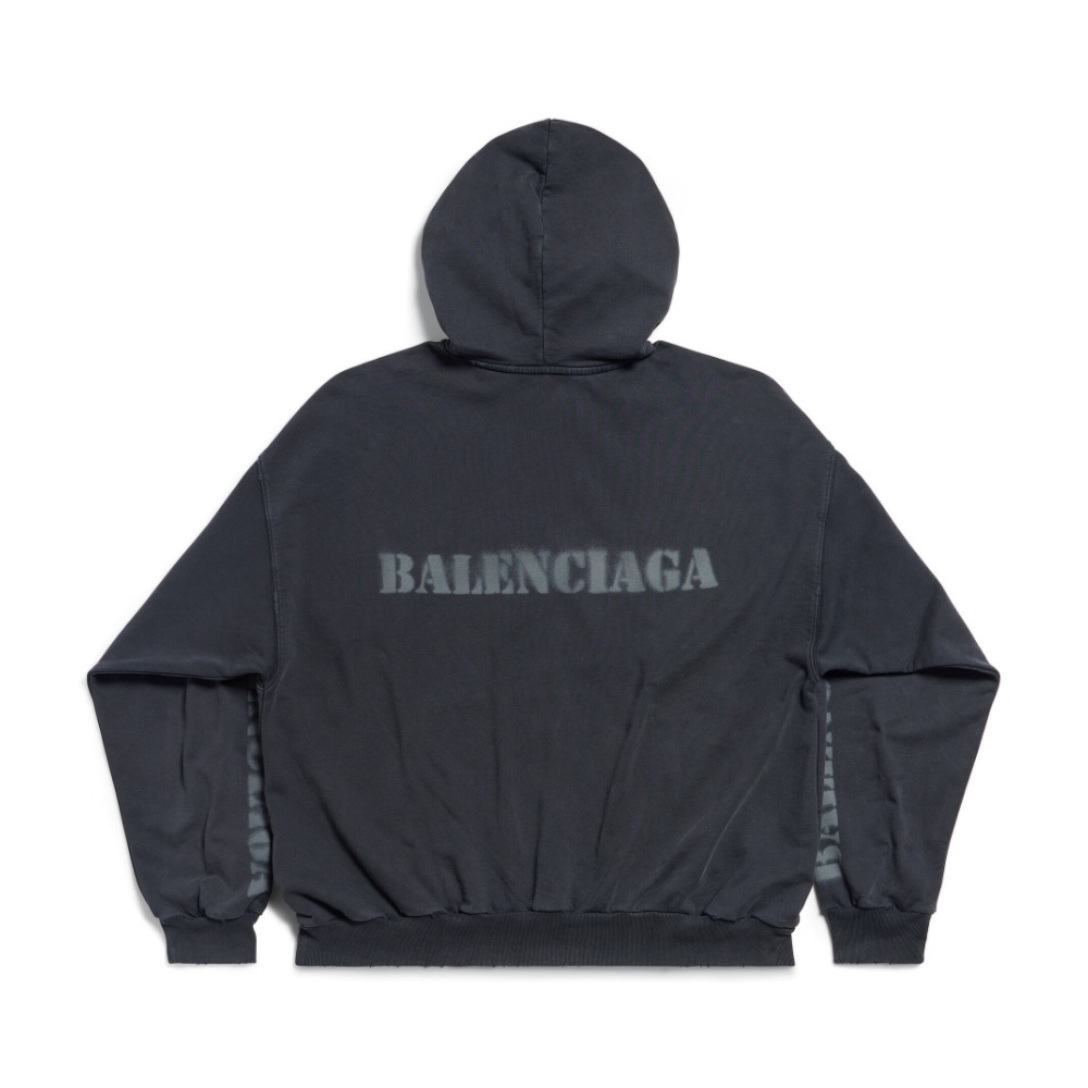 BALENCIAGA  |Stencil Type Hoodie Medium Fit in Black