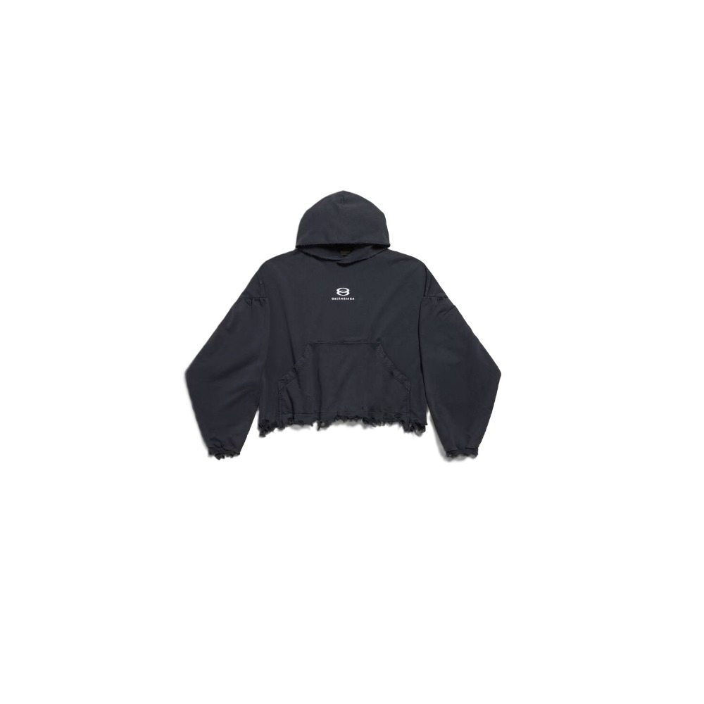 BALENCIAGA  |Unity Sports Icon Cropped Hoodie Oversized in Black/white