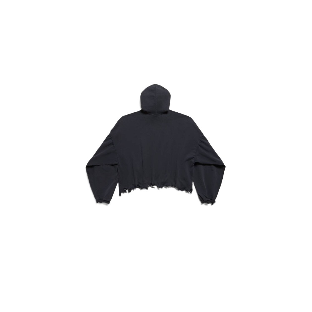 BALENCIAGA  |Unity Sports Icon Cropped Hoodie Oversized in Black/white