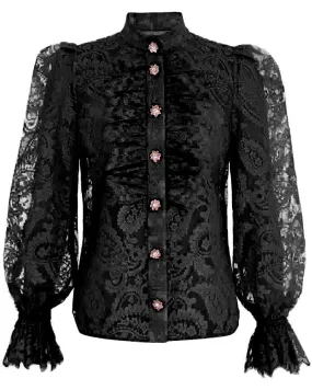 Black Luminosity Lace Blouse