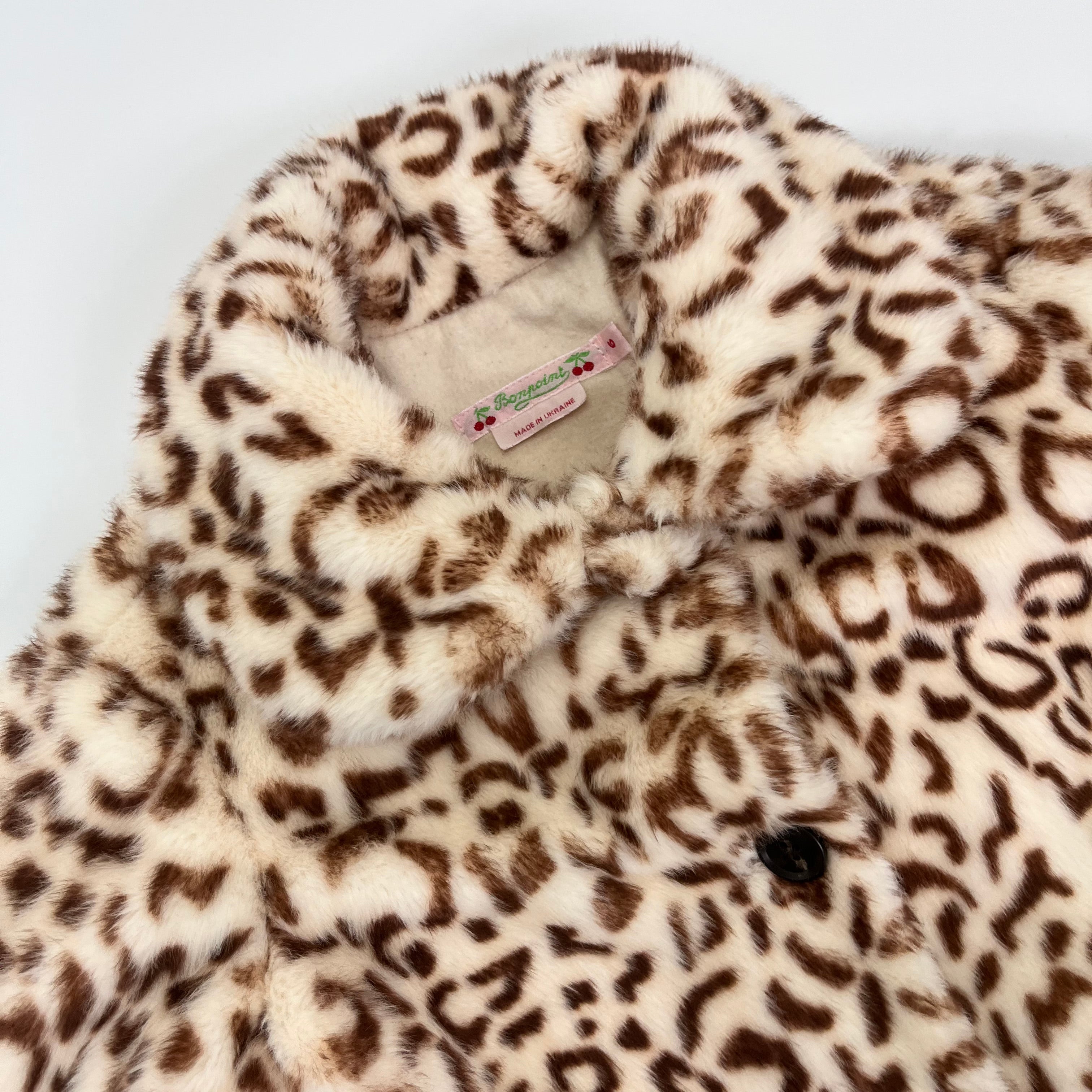 Bonpoint Leopard Print Faux Fur Coat: 6 Years