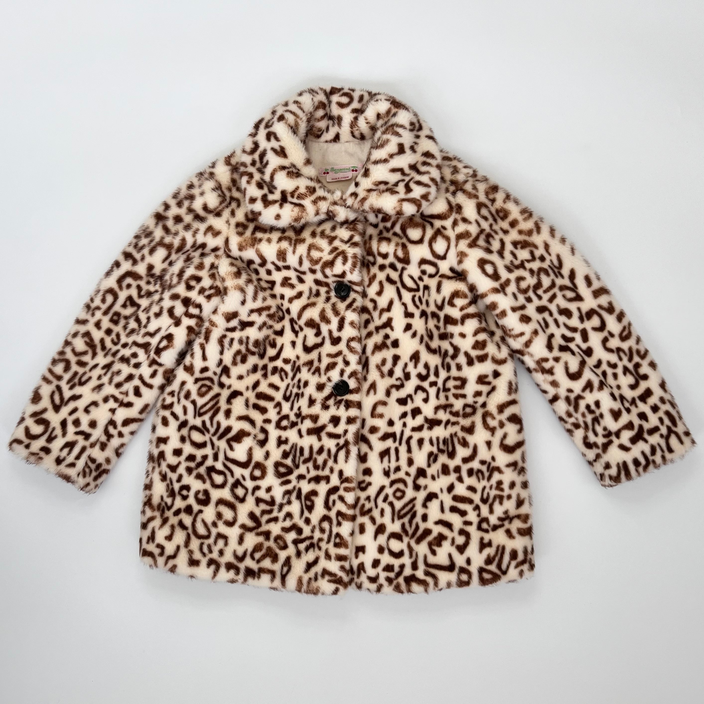 Bonpoint Leopard Print Faux Fur Coat: 6 Years