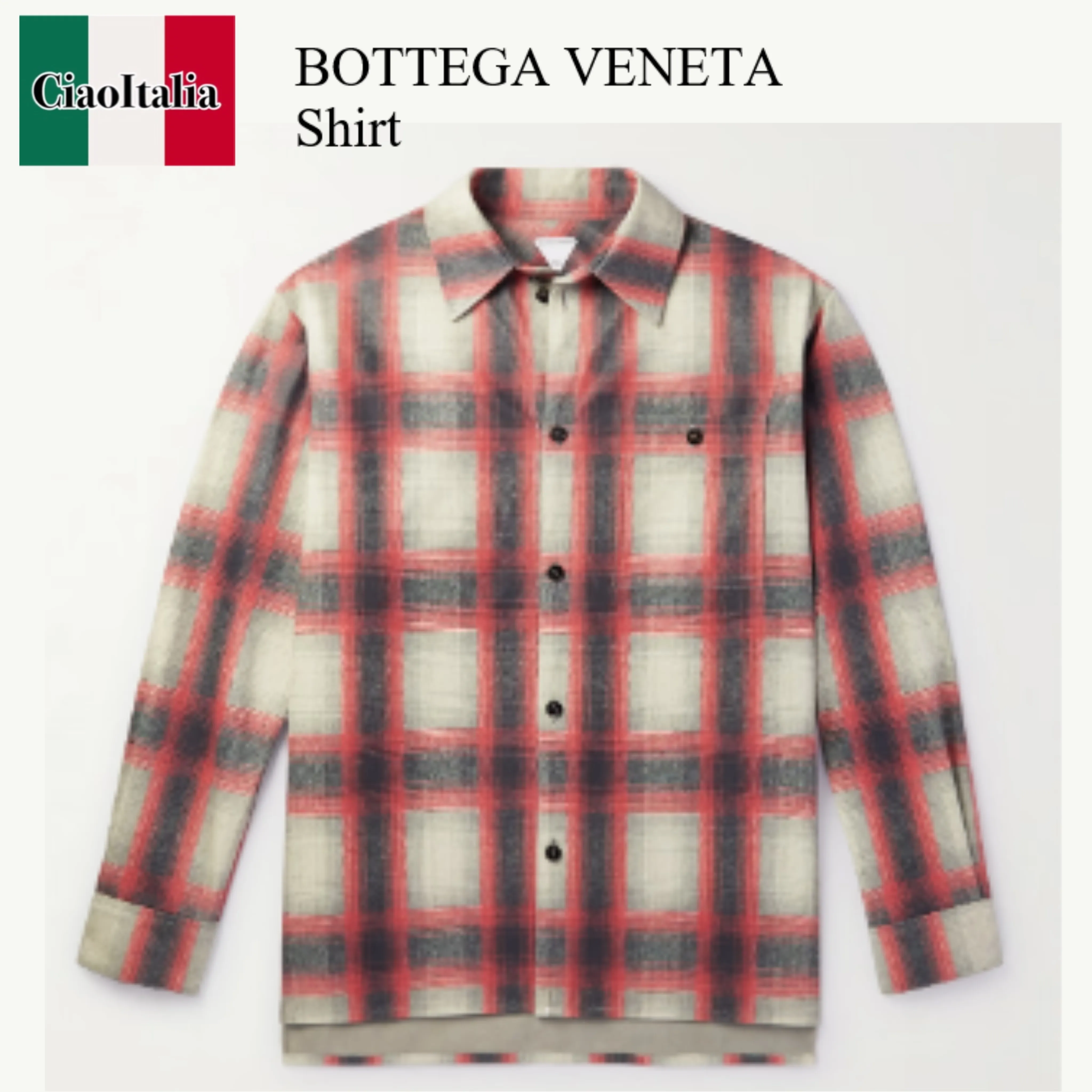 BOTTEGA VENETA  |Flannel effect printed leather shirt