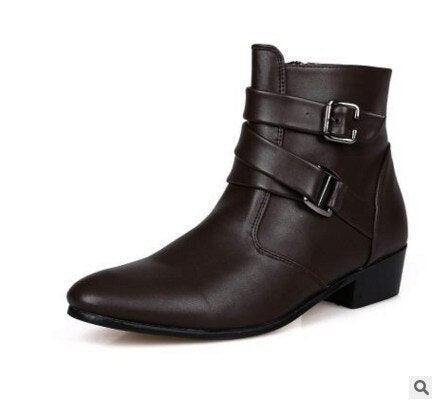 British Style Leather Short Boots with Flat Heel - Perfect for Work and Motorcycle Riding