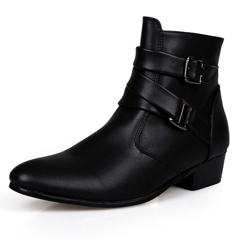 British Style Leather Short Boots with Flat Heel - Perfect for Work and Motorcycle Riding