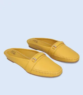 BW8295-MUSTARD-Women Comfort Mules