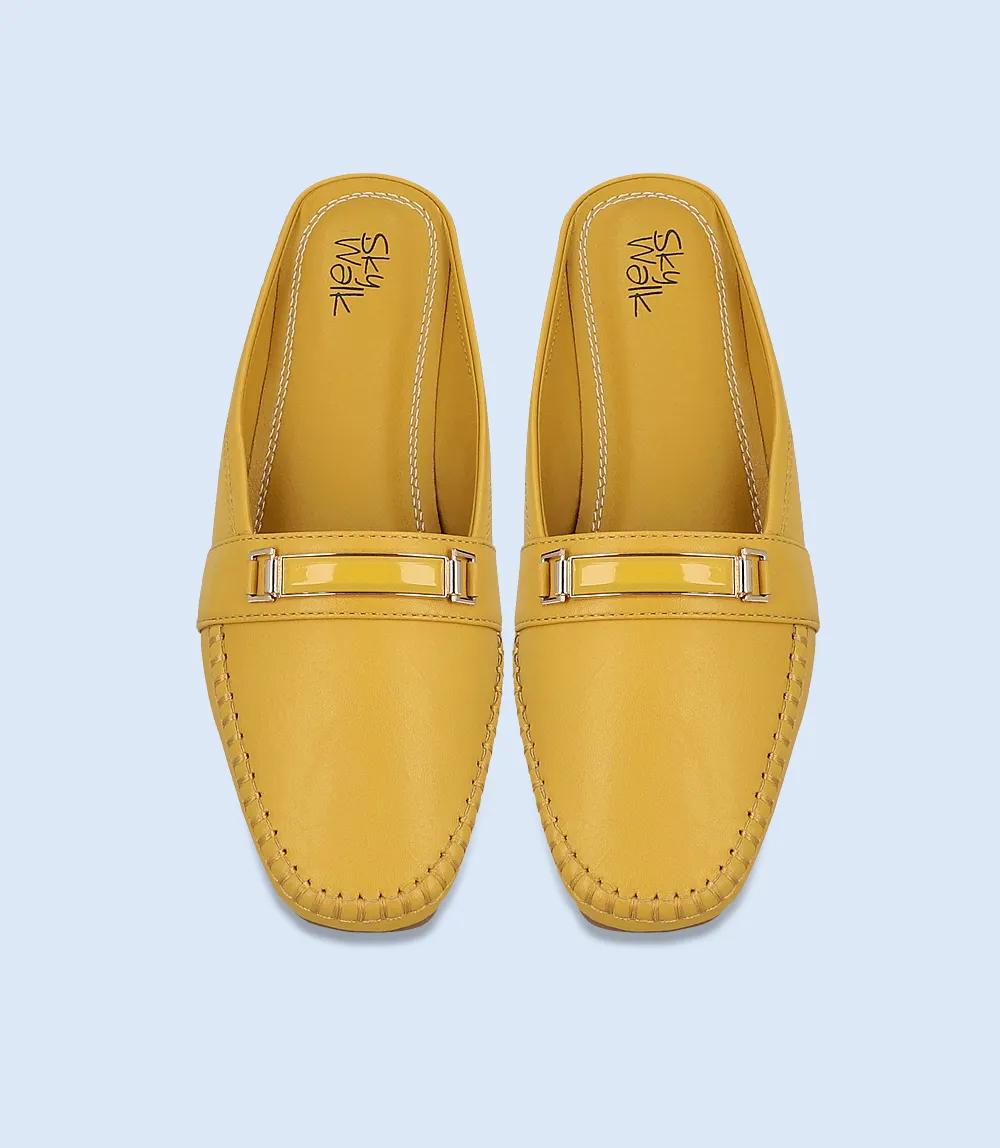 BW8295-MUSTARD-Women Comfort Mules