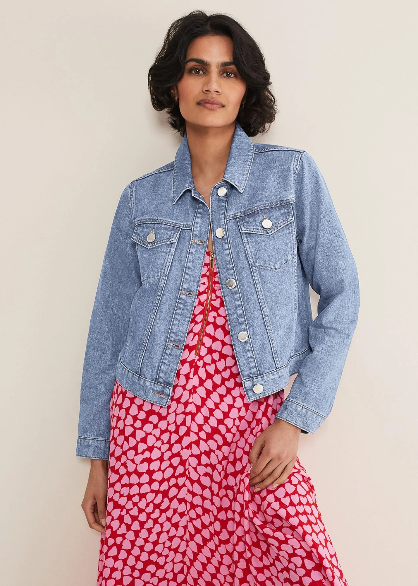 Caitlin Cropped Denim Jacket