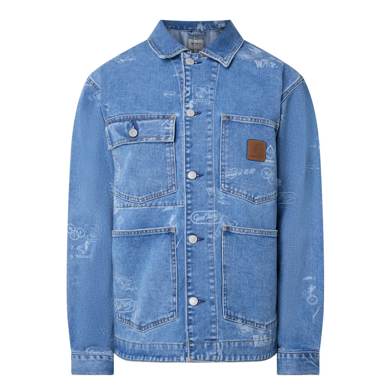 CARHARTT WIP Stamp Print Denim Jacket - Blue