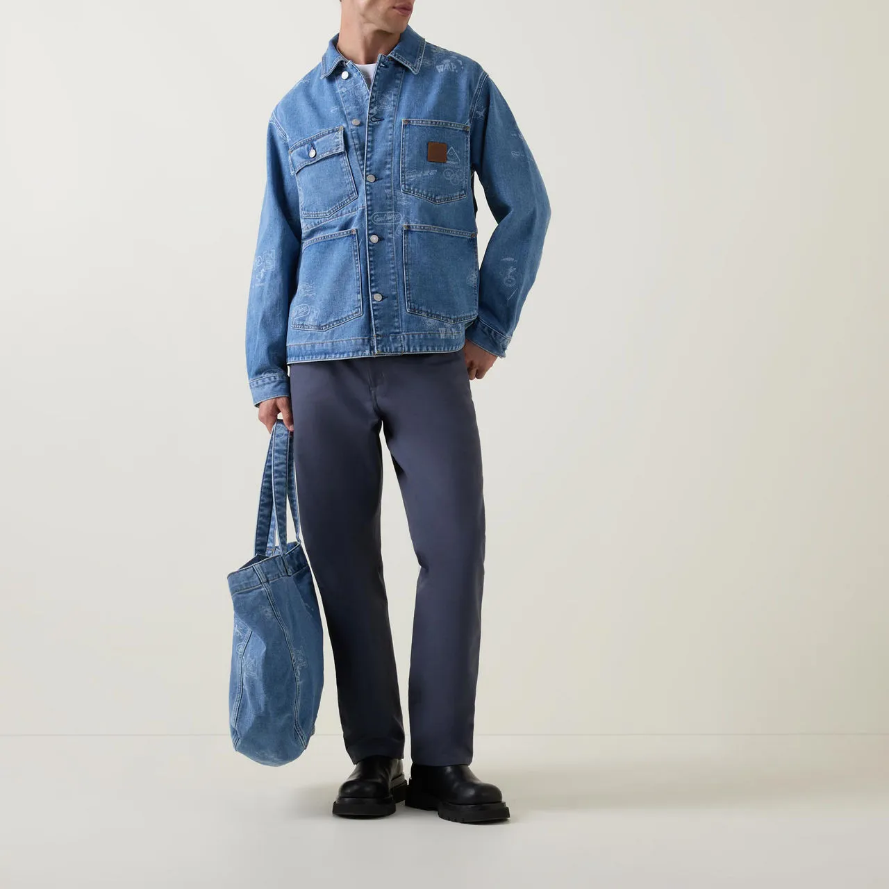 CARHARTT WIP Stamp Print Denim Jacket - Blue