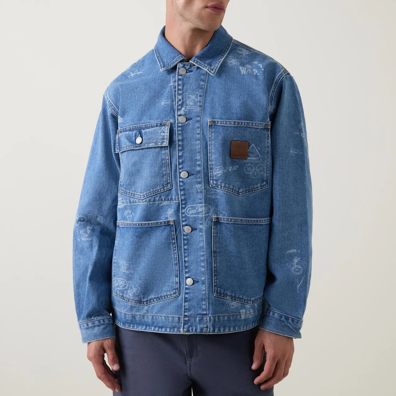 CARHARTT WIP Stamp Print Denim Jacket - Blue