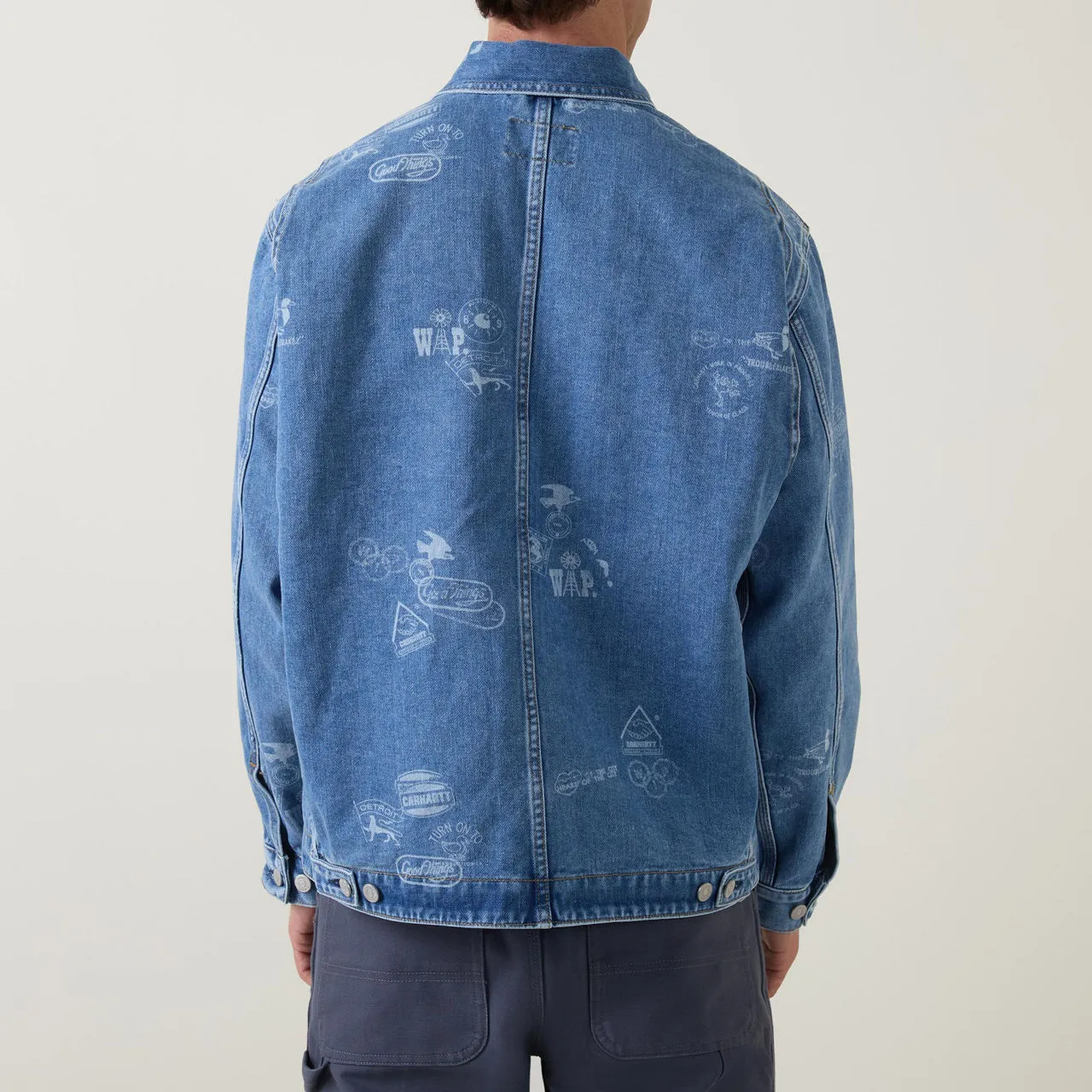 CARHARTT WIP Stamp Print Denim Jacket - Blue