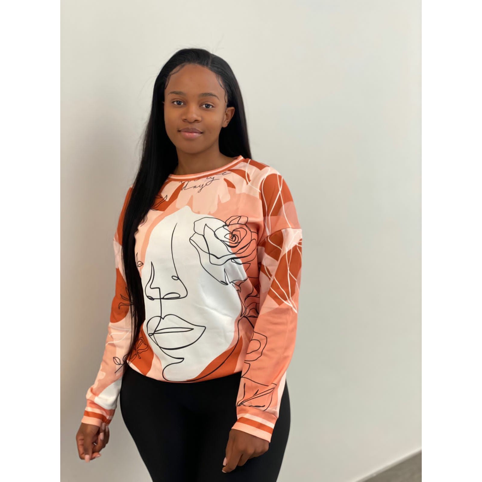 Cartoon Print Longsleeve Sweater Top