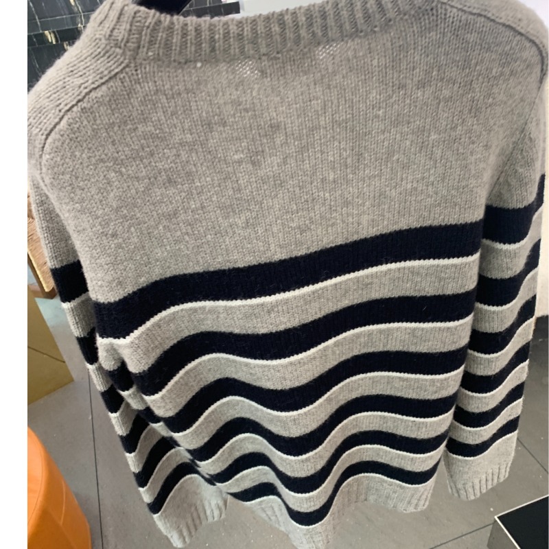 CELINE  |triomphe crew neck sweater in striped wool