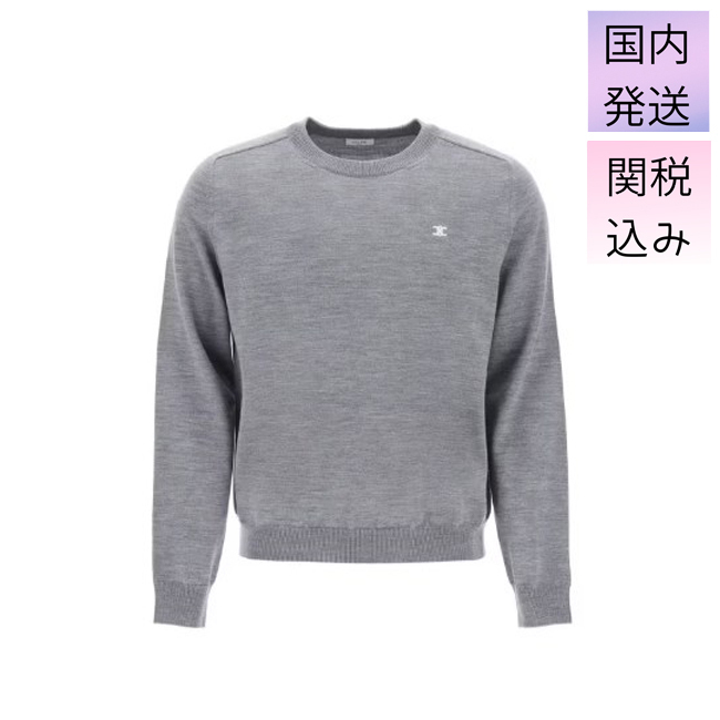 CELINE  |triomphe crew neck sweater in wool