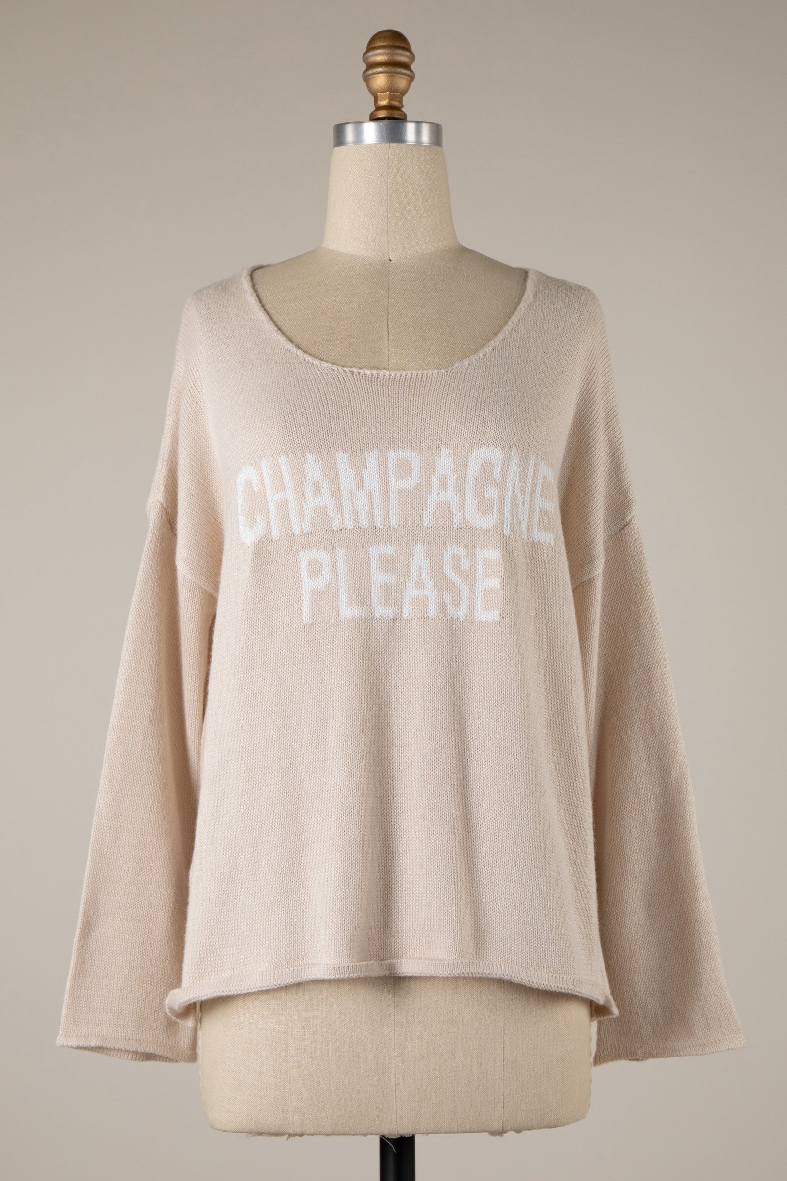 Champagne Please Light Weight Knit Sweater