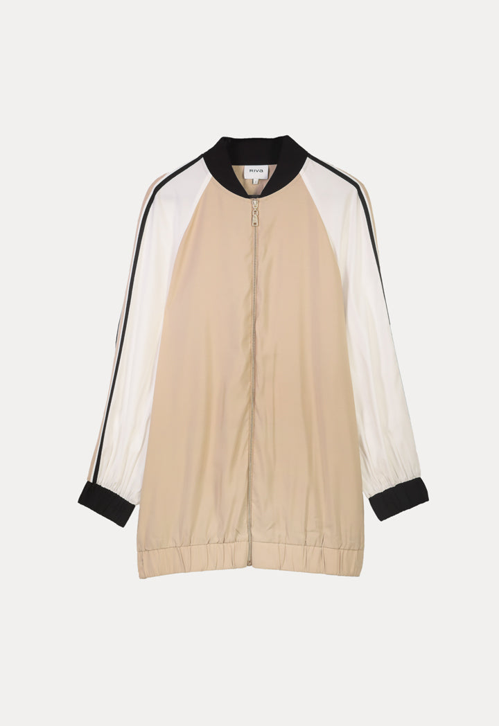 Contreast Jersey Zipped Jacket