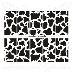 Cow Print Nail Art Full Wraps Water Slides