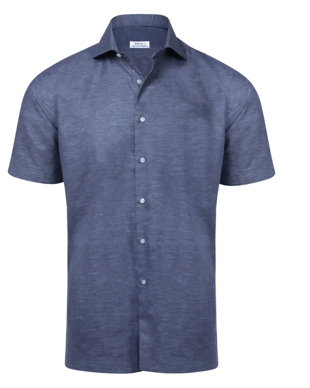 Dark Blue Heathered Short Sleeve Sportshirt