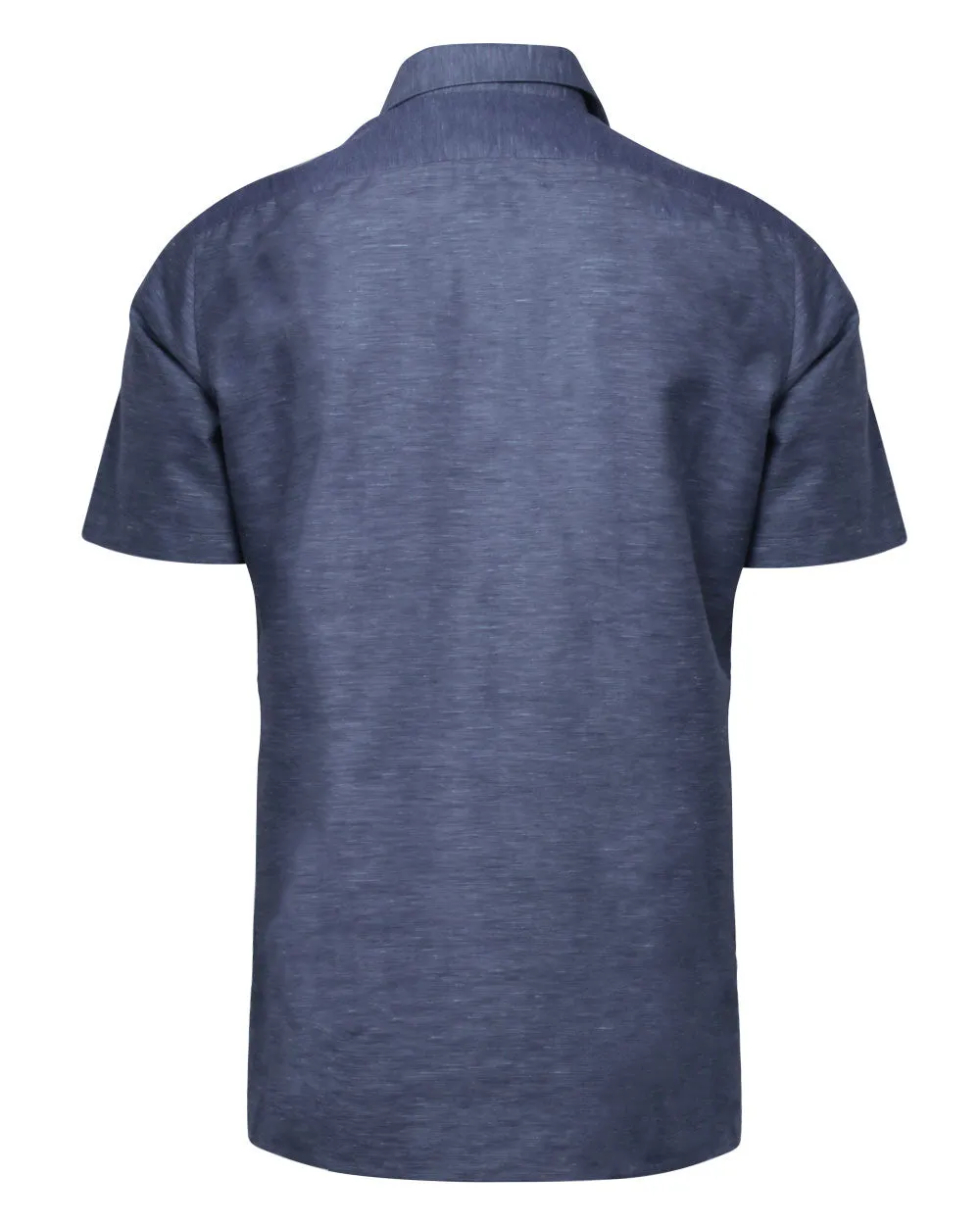 Dark Blue Heathered Short Sleeve Sportshirt