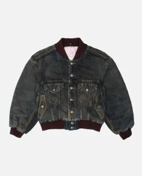 Denim Bomber Jacket - Black