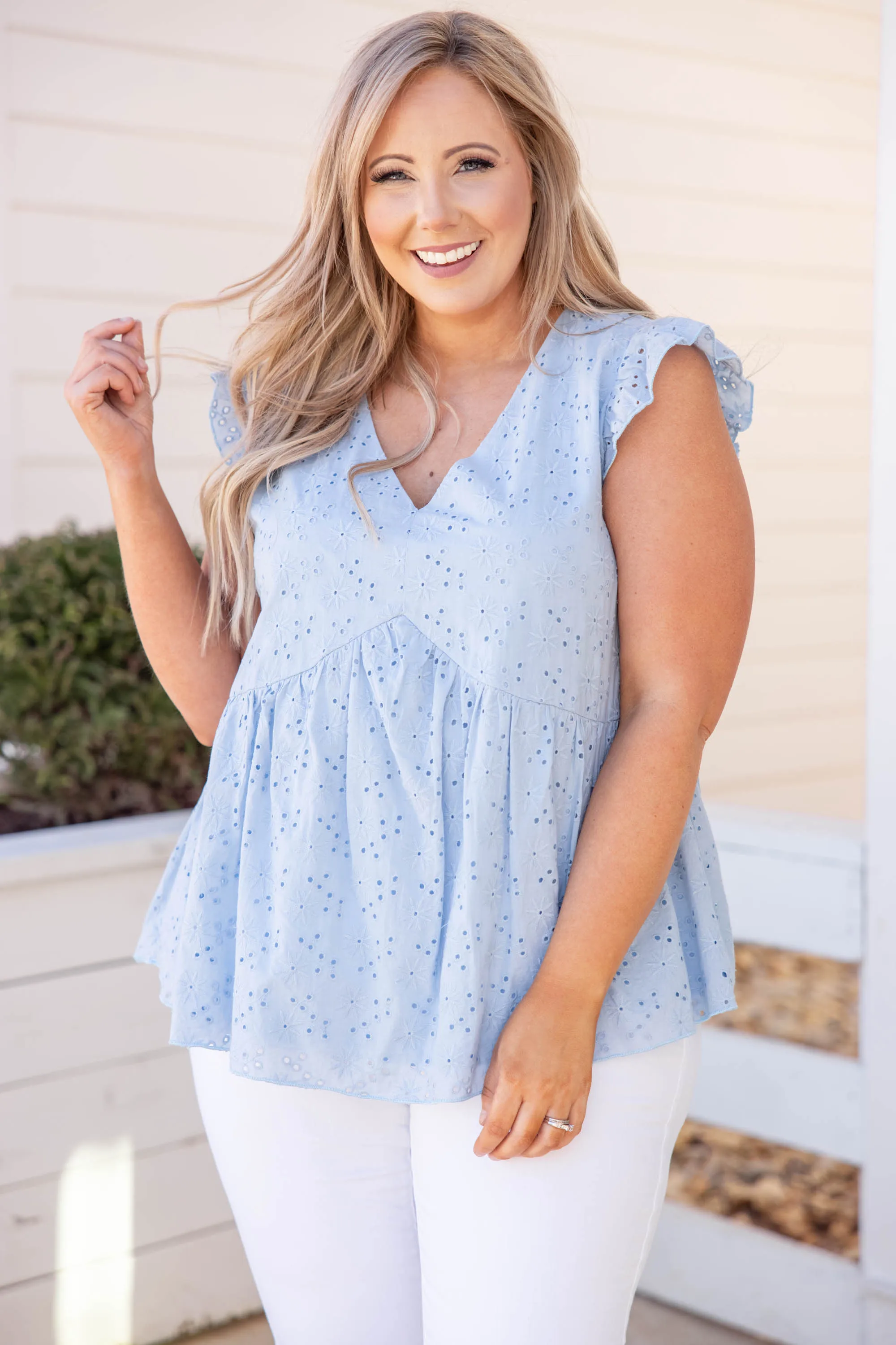 Dunes And Daydreams Top, Placid Blue