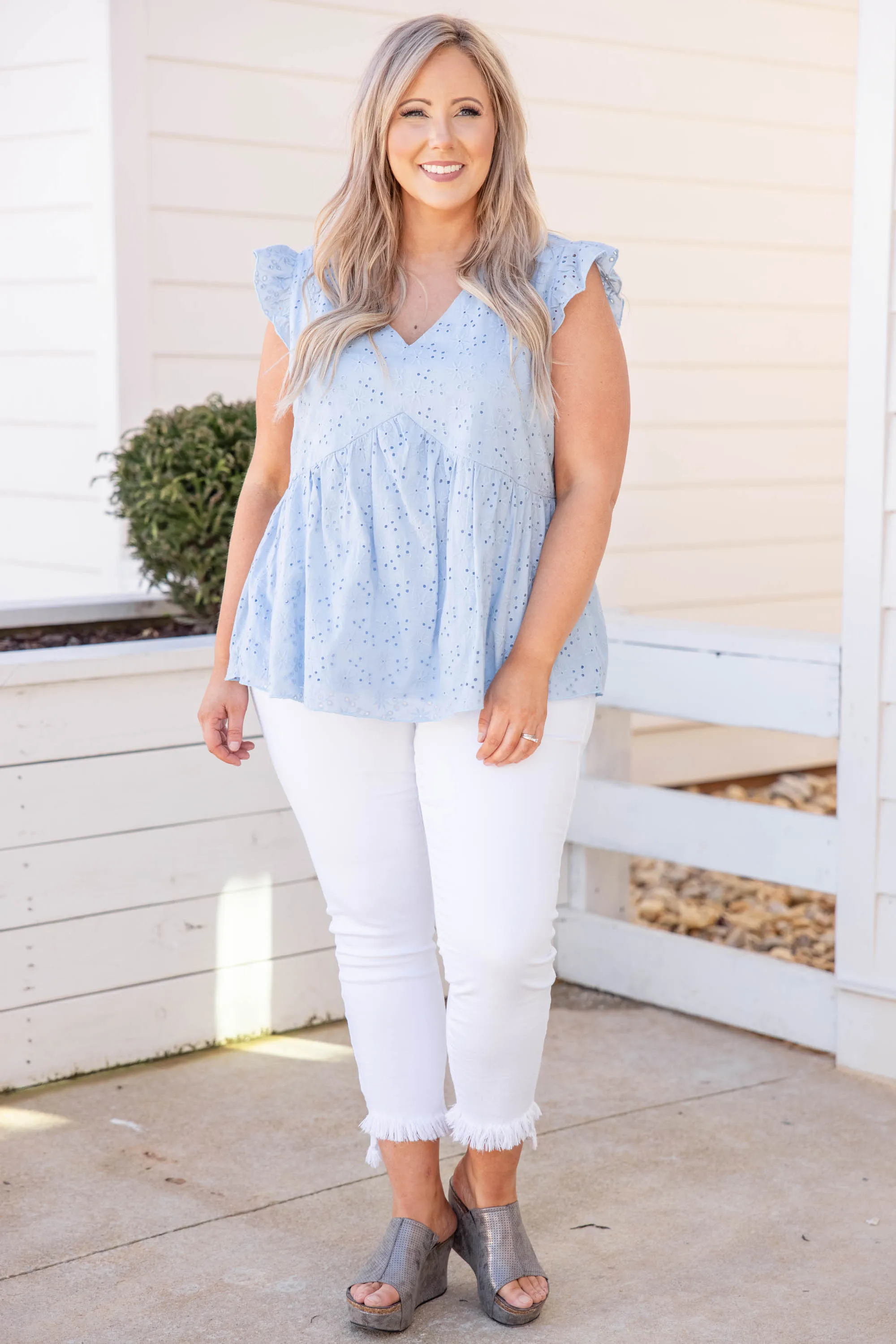 Dunes And Daydreams Top, Placid Blue