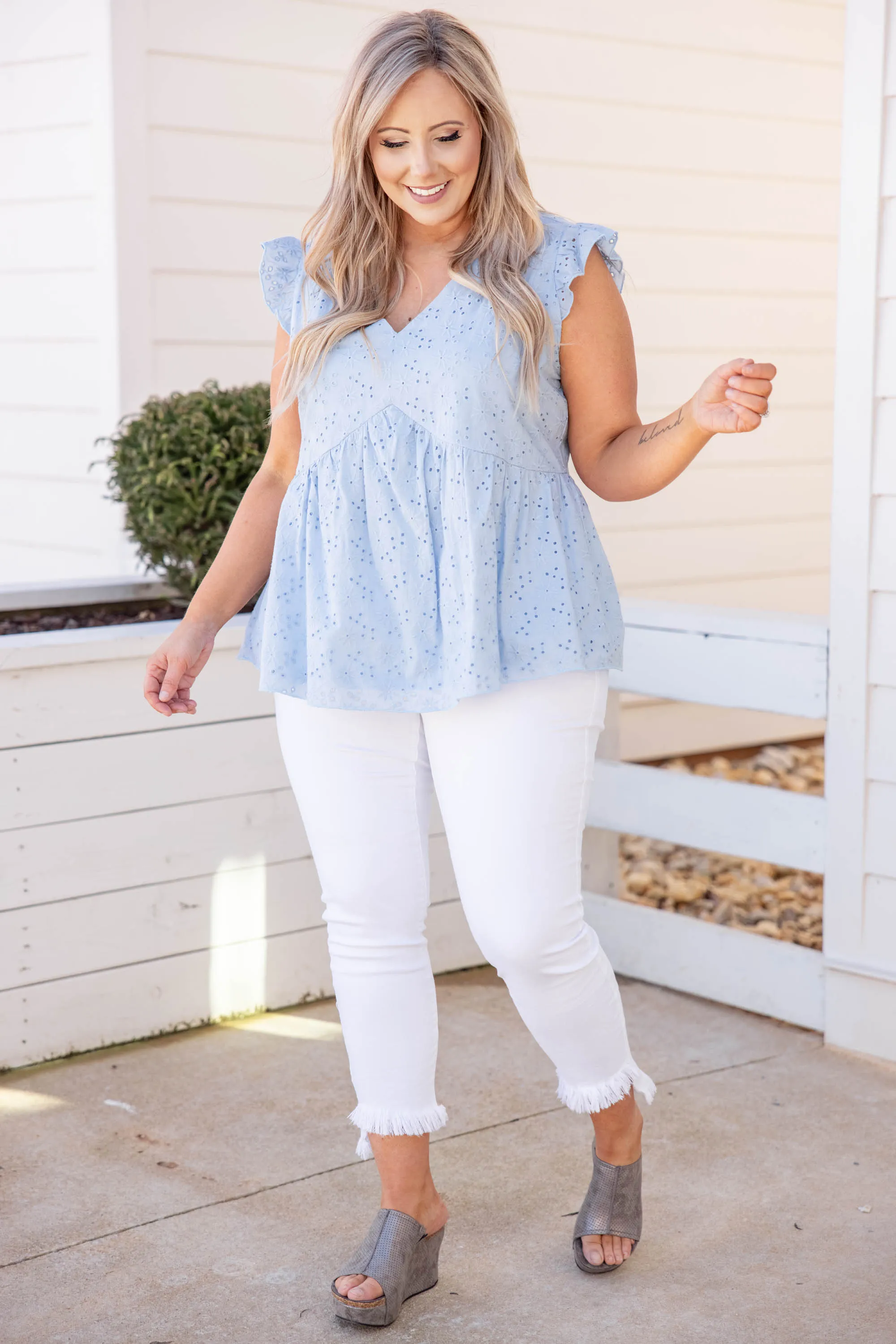 Dunes And Daydreams Top, Placid Blue