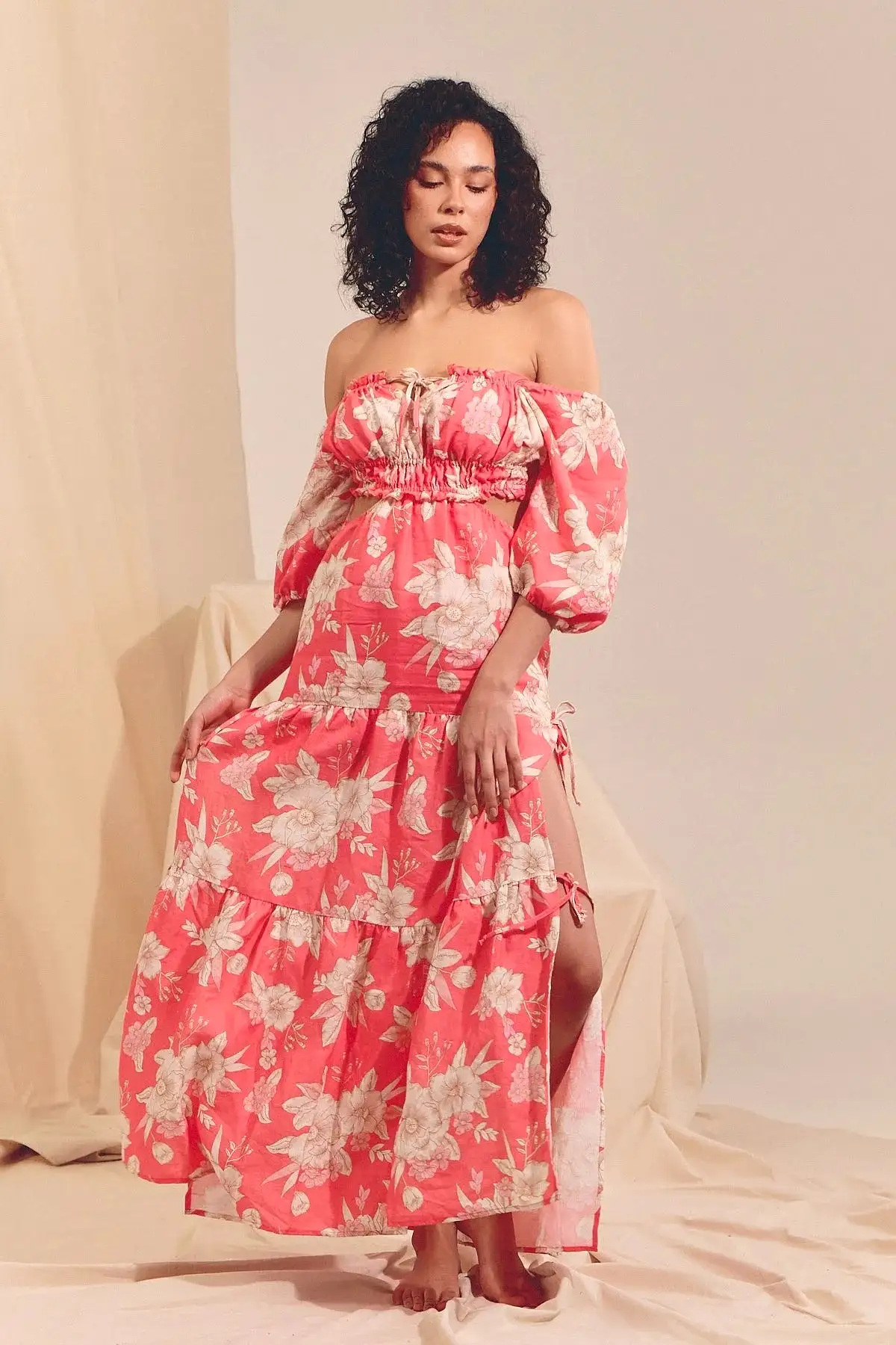 Eden Linen Maxi Dress - Hawaii Rose Collection