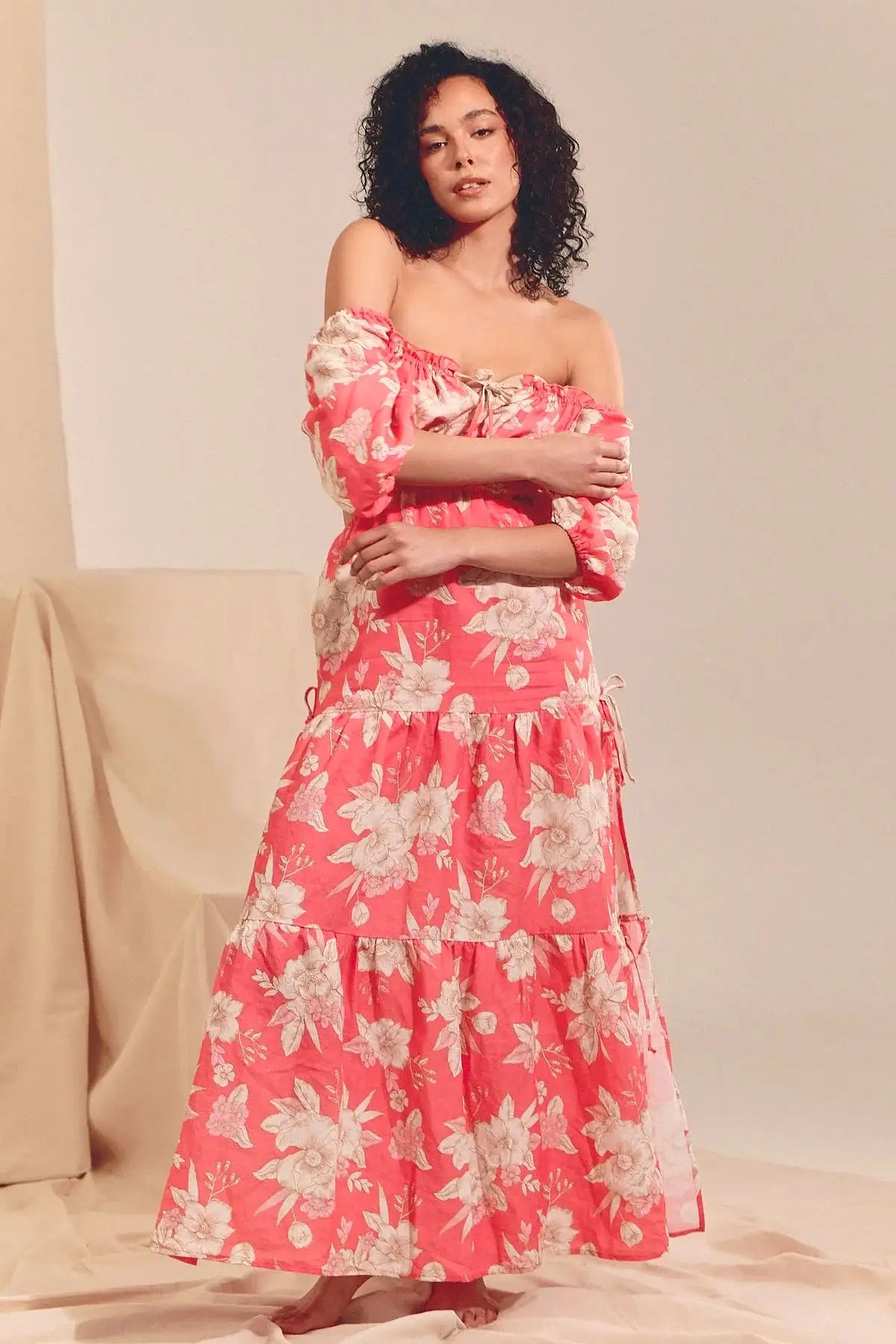 Eden Linen Maxi Dress - Hawaii Rose Collection