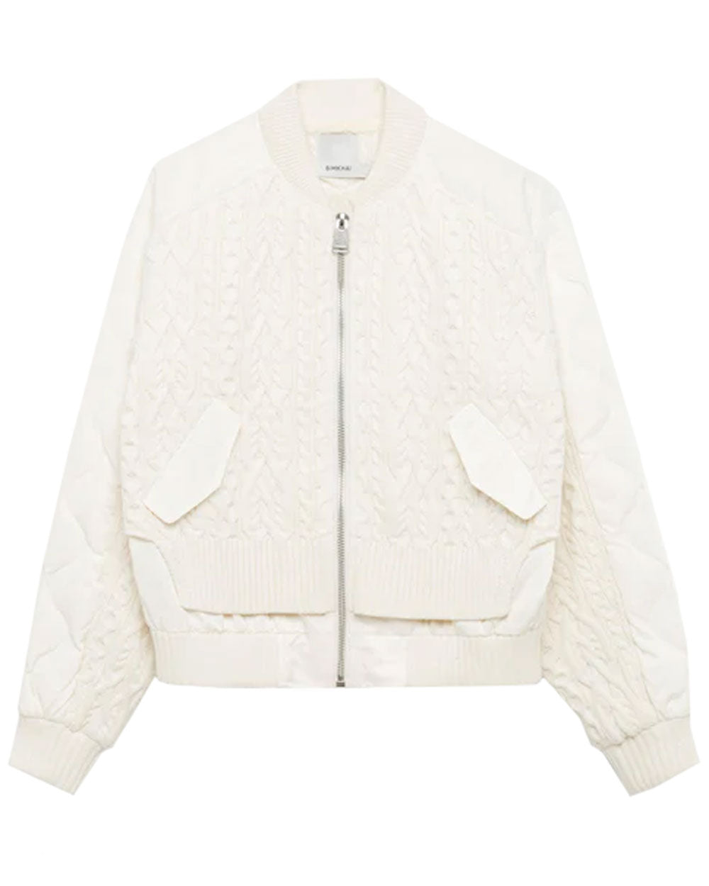 Eggshell Rollins Zip Bomber Jacket