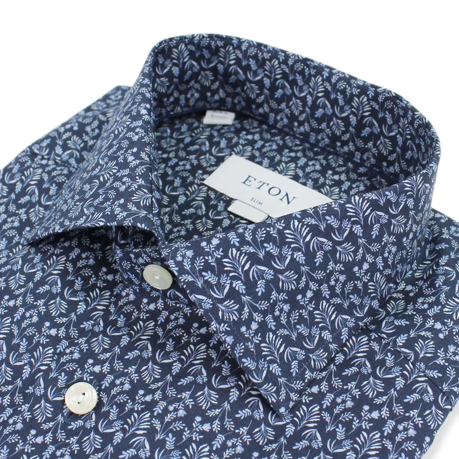 Eton - Slim Fit Lightweight Floral Shirt in Navy