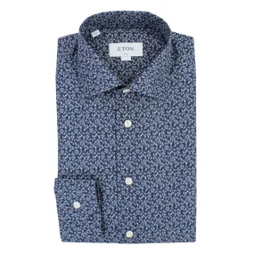 Eton - Slim Fit Lightweight Floral Shirt in Navy